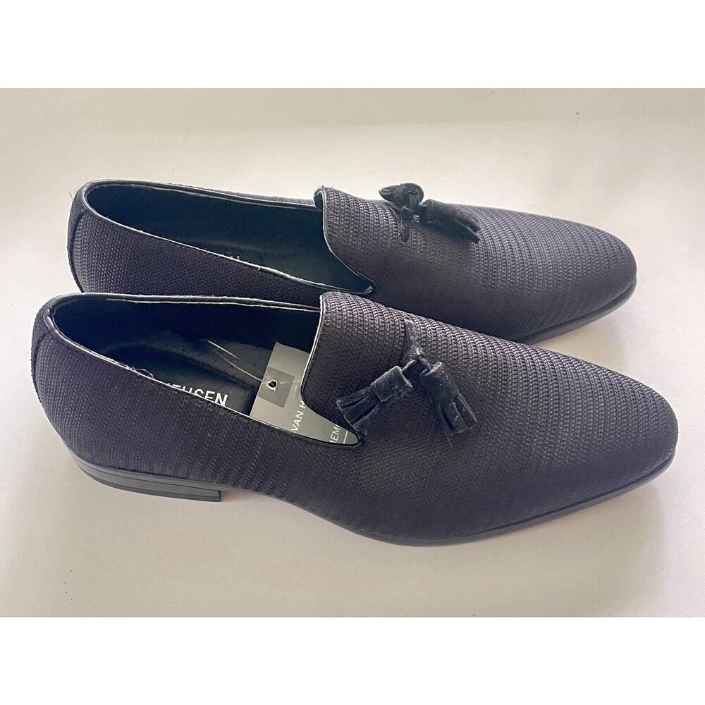 NEW Van Heusen Men's Plain Toe Tassel Slip-On Loafer Black Size 9M NWT